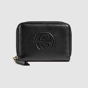 Black Gucci leather soho small wallet